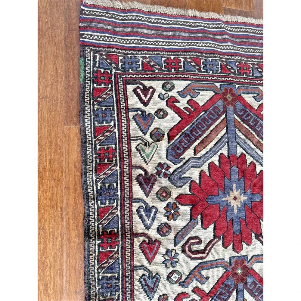 Kilim Wool‎ Foot Runner Caucasian Flatweave Rug Boho Decor 74 x 35 in